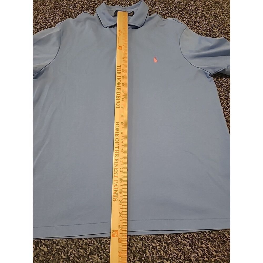 Ralph Lauren Polo Shirt Mens XL Blue Solid Soft Cotton Short Sleeve - Picture 6 of 7